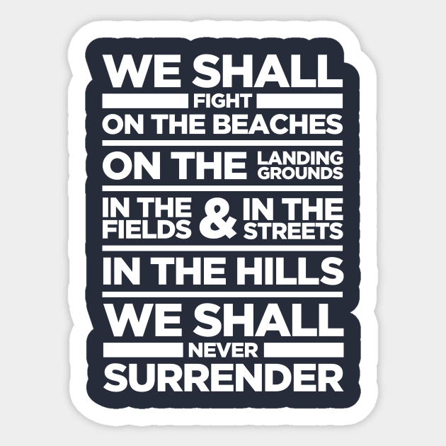 We Shall Fight On the Beaches - Winston Churchill Dunkirk Speech Sticker by RetroReview